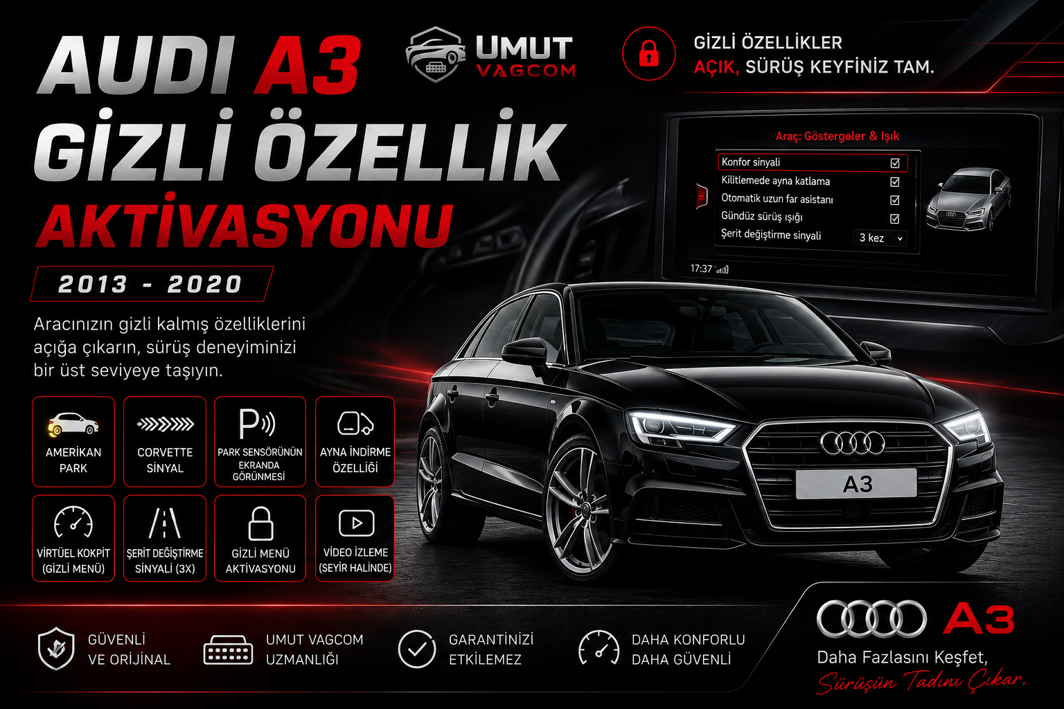 Audi A3 Gizli Özellik Açma Audi A3 Gizli Özellik Açma